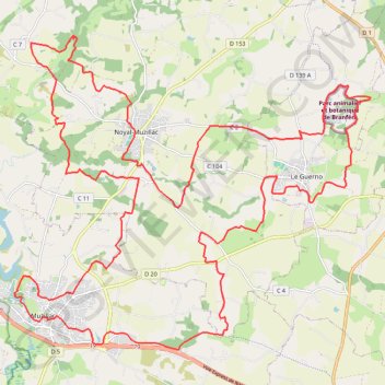 Itinéraire Autour de Muzillac, distance, dénivelé, altitude, carte, profil, trace GPS