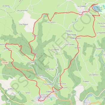 Itinéraire Menat Servant 18.6km, distance, dénivelé, altitude, carte, profil, trace GPS