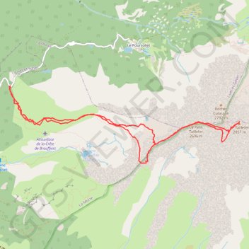 Itinéraire Taillefer, distance, dénivelé, altitude, carte, profil, trace GPS
