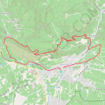 Itinéraire Entre Beaumes-de-Venise et Dentelles, distance, dénivelé, altitude, carte, profil, trace GPS