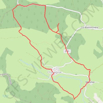 Itinéraire Chavagnac, distance, dénivelé, altitude, carte, profil, trace GPS
