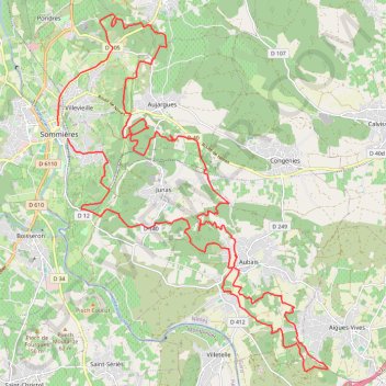 Itinéraire Le raid Vidourle, distance, dénivelé, altitude, carte, profil, trace GPS