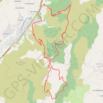 Itinéraire boucle 8 - noir - QGIS GPX, distance, dénivelé, altitude, carte, profil, trace GPS
