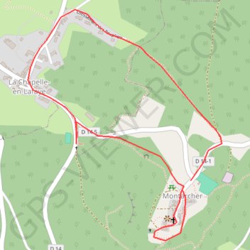 Itinéraire Montarcher - La-Chapelle-en-Lafaye, distance, dénivelé, altitude, carte, profil, trace GPS