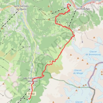 Itinéraire TMB étape 1 🏔️ avec la fine équipe, distance, dénivelé, altitude, carte, profil, trace GPS