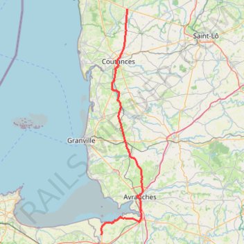Itinéraire Retour MONT SAINT MICHEL, distance, dénivelé, altitude, carte, profil, trace GPS