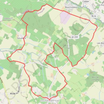 Itinéraire Loubès-Bernac, aux confins de la Gironde et de la Dordogne - Pays du Dropt, distance, dénivelé, altitude, carte, profil, trace GPS