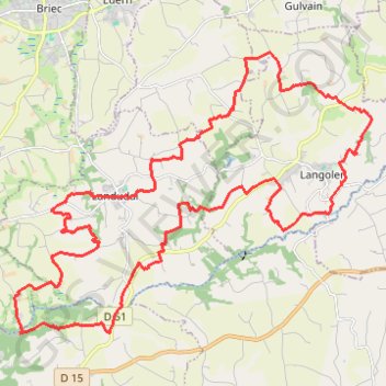 Itinéraire Vallée de l'Odet et Landudal, distance, dénivelé, altitude, carte, profil, trace GPS