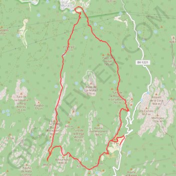 Itinéraire Col d'Estenalles - Mura, distance, dénivelé, altitude, carte, profil, trace GPS
