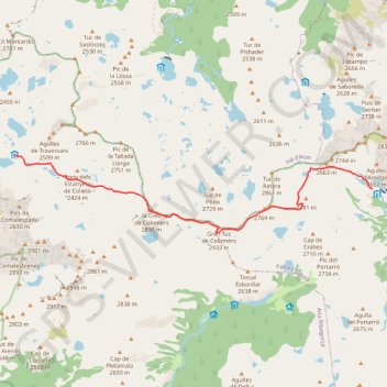 Itinéraire J2 : Refugi Ventosa i Cavell - Refugi d'Amitges, distance, dénivelé, altitude, carte, profil, trace GPS