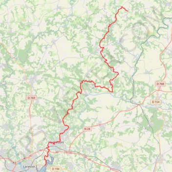 Itinéraire Lanester - Guern, distance, dénivelé, altitude, carte, profil, trace GPS