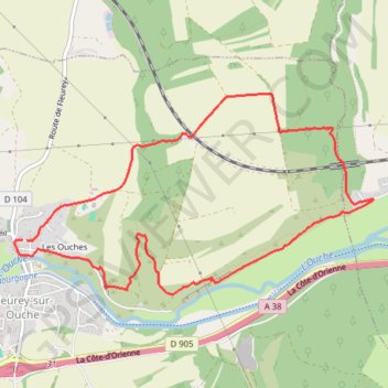 Itinéraire Fleurey sur Ouche, distance, dénivelé, altitude, carte, profil, trace GPS