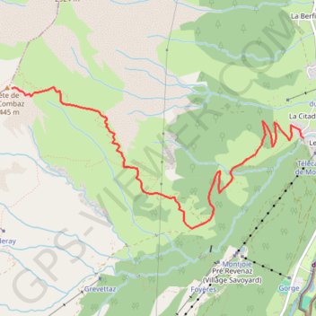 Itinéraire Tête de la Combaz, distance, dénivelé, altitude, carte, profil, trace GPS