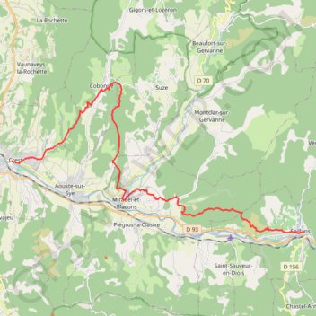 Itinéraire Grande Traversée des PréAlpes : Crest - Saillans, distance, dénivelé, altitude, carte, profil, trace GPS