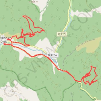 Itinéraire Gorodel, Hameau de l'église (Drôme), distance, dénivelé, altitude, carte, profil, trace GPS