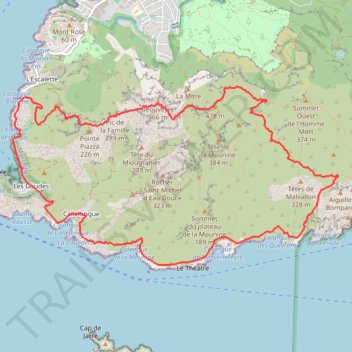 Itinéraire Goudes - Marseilleveyre 2 sommets bis, distance, dénivelé, altitude, carte, profil, trace GPS