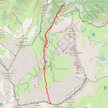 Itinéraire Samoëns, Lignon Sales Dérochoir, distance, dénivelé, altitude, carte, profil, trace GPS