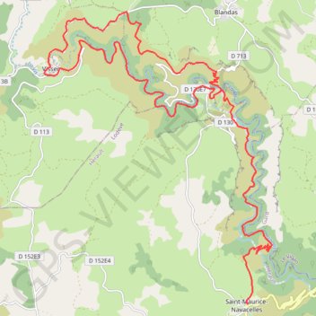 Itinéraire Navacelles, distance, dénivelé, altitude, carte, profil, trace GPS