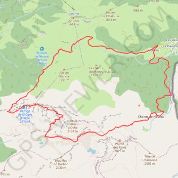 Itinéraire Dent d'Oche, distance, dénivelé, altitude, carte, profil, trace GPS