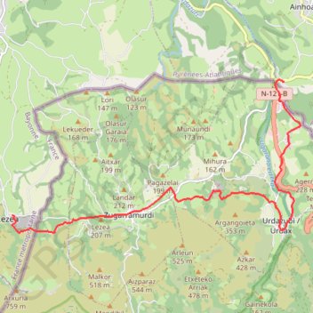 Itinéraire labourd-j4, distance, dénivelé, altitude, carte, profil, trace GPS