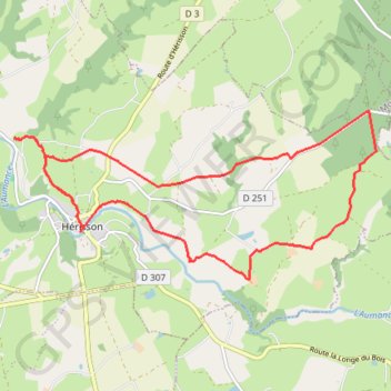 Itinéraire Circuit Le sentier de l'Aumance, distance, dénivelé, altitude, carte, profil, trace GPS