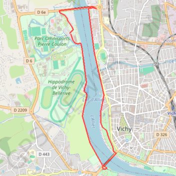 Itinéraire Tour du lac de Vichy, distance, dénivelé, altitude, carte, profil, trace GPS