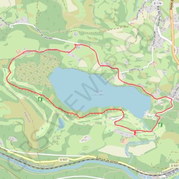 Itinéraire Tour du lac de Lourdes, distance, dénivelé, altitude, carte, profil, trace GPS