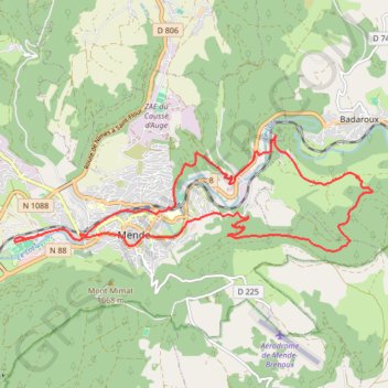 Itinéraire La Vallée de l'Enfer - Mende, distance, dénivelé, altitude, carte, profil, trace GPS