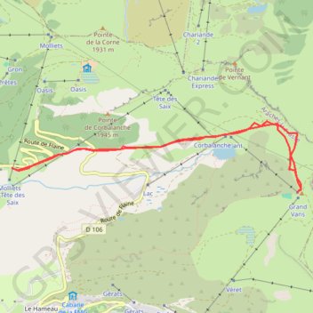 Itinéraire Grand Vans (Flaine), distance, dénivelé, altitude, carte, profil, trace GPS