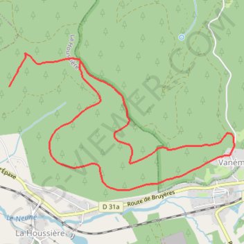 Itinéraire Vanémont - Saint-Léonard, distance, dénivelé, altitude, carte, profil, trace GPS