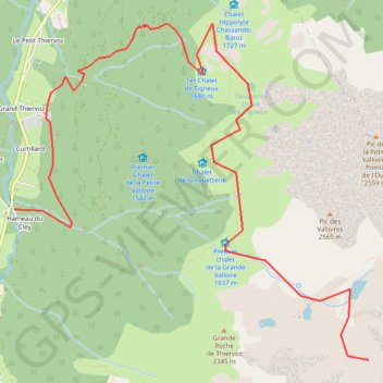 Itinéraire Le grand thiervoz col de l'arguille, distance, dénivelé, altitude, carte, profil, trace GPS