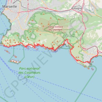 Itinéraire Traversée des calanques, distance, dénivelé, altitude, carte, profil, trace GPS