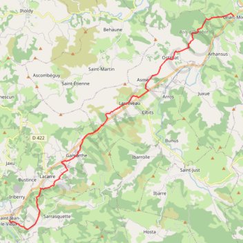 Itinéraire Uhart-Mixe - Saint-Jean-le-Vieux, distance, dénivelé, altitude, carte, profil, trace GPS