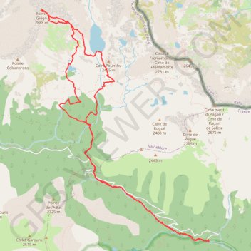 Itinéraire Pointe Giegn et Lac Negre, distance, dénivelé, altitude, carte, profil, trace GPS