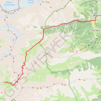 Itinéraire Vallouise au refuge du Pré de la Chaumette (Tour de l'Oisans), distance, dénivelé, altitude, carte, profil, trace GPS