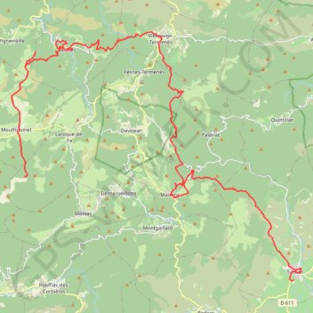 Itinéraire Carcasses - Tuchan (Tour des châteaux du Pays Cathare), distance, dénivelé, altitude, carte, profil, trace GPS