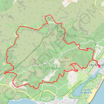Itinéraire Régalades sur Pech Redon et Figuieres, distance, dénivelé, altitude, carte, profil, trace GPS