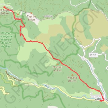 Itinéraire De Valleraugue au Mont Aigoual, distance, dénivelé, altitude, carte, profil, trace GPS