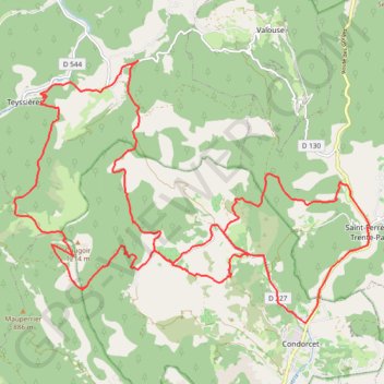 Itinéraire Cougoir, la Lionne, Saint Pons, les Moullières (Drôme), distance, dénivelé, altitude, carte, profil, trace GPS