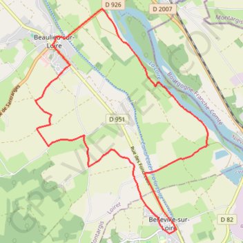 Itinéraire Entre Loire et canal - Beaulieu-sur-Loire, distance, dénivelé, altitude, carte, profil, trace GPS