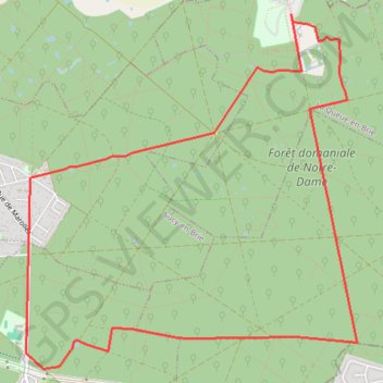 Itinéraire Forêt domaniale de Notre-Dame, distance, dénivelé, altitude, carte, profil, trace GPS