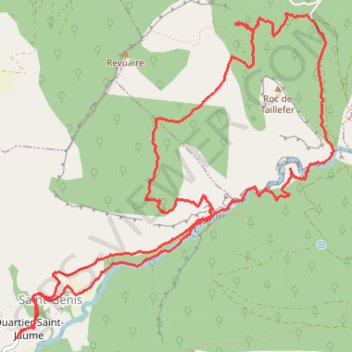 Itinéraire Les gorges du Riou - Saint Genis, distance, dénivelé, altitude, carte, profil, trace GPS