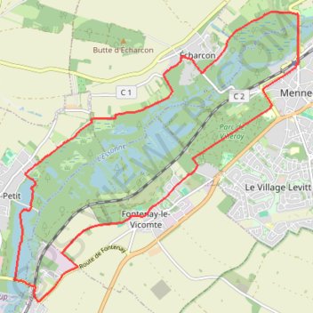 Itinéraire Mennecy, distance, dénivelé, altitude, carte, profil, trace GPS