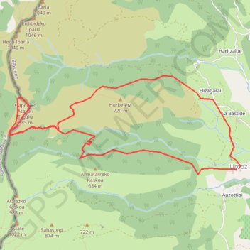 Itinéraire Pic de Toutoulia par le Col d'Harrieta depuis Urdoz, distance, dénivelé, altitude, carte, profil, trace GPS