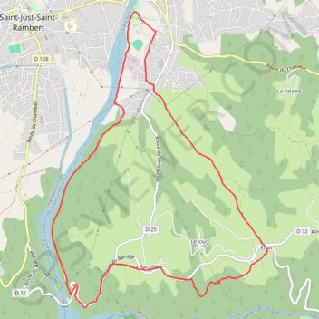 Itinéraire Marche à Saint Just, distance, dénivelé, altitude, carte, profil, trace GPS
