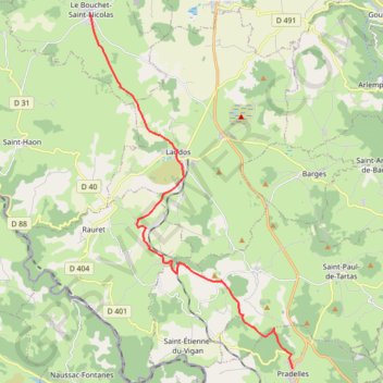Itinéraire GR70 Etape 3 Bouchet St Nicolas Pradelles 22 km, distance, dénivelé, altitude, carte, profil, trace GPS