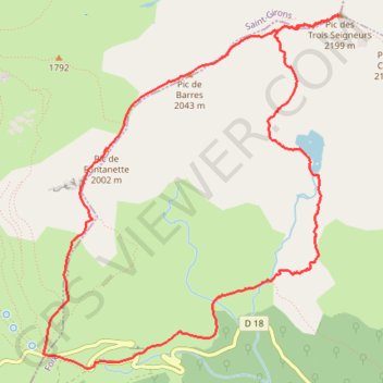 Itinéraire Pic des Trois Seigneurs et étang d'Arbu, distance, dénivelé, altitude, carte, profil, trace GPS