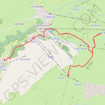Itinéraire Rando Raquettes Saint François Longchamp, distance, dénivelé, altitude, carte, profil, trace GPS