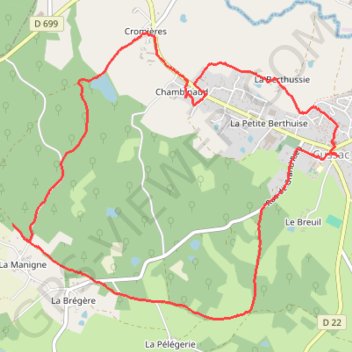 Itinéraire Randonnee de la forêt de cromières, distance, dénivelé, altitude, carte, profil, trace GPS