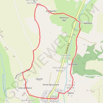 Itinéraire Saint-Maurin / Saint-Pierre-del-Pech, la balade de l'abbaye - Pays de l'Agenais, distance, dénivelé, altitude, carte, profil, trace GPS